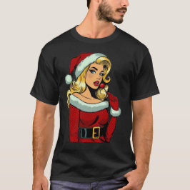 Santa Pinup: Pop Art Glam T Shirt