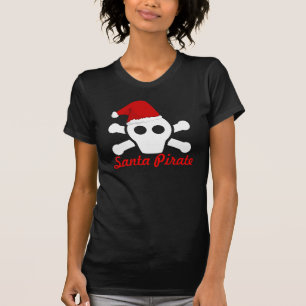 Santa pirat - gullig piratskalle med den Santa T Shirt