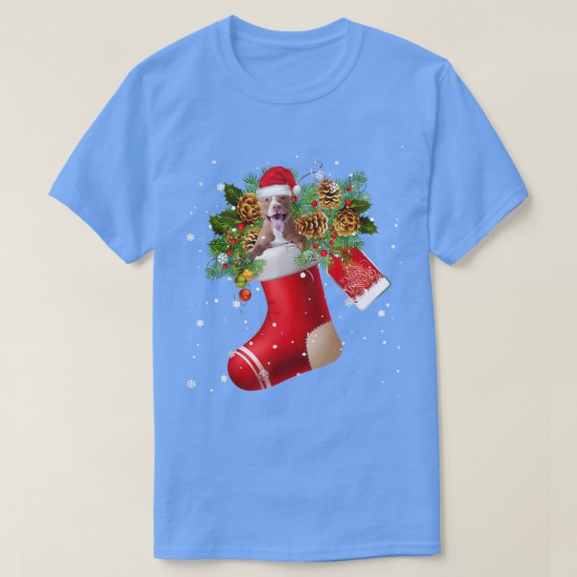Santa Pitbull i jul Sock Pajama T Shirt (Design framsida)