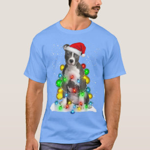 Santa Pitbull jul Light Pajama Hund Julafton Matc T Shirt