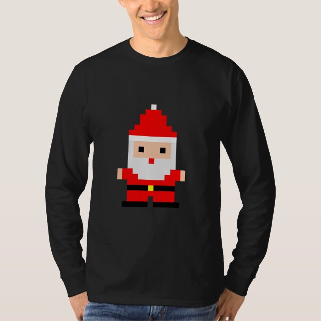 Santa Pixel Art 1 T Shirt (Framsida)