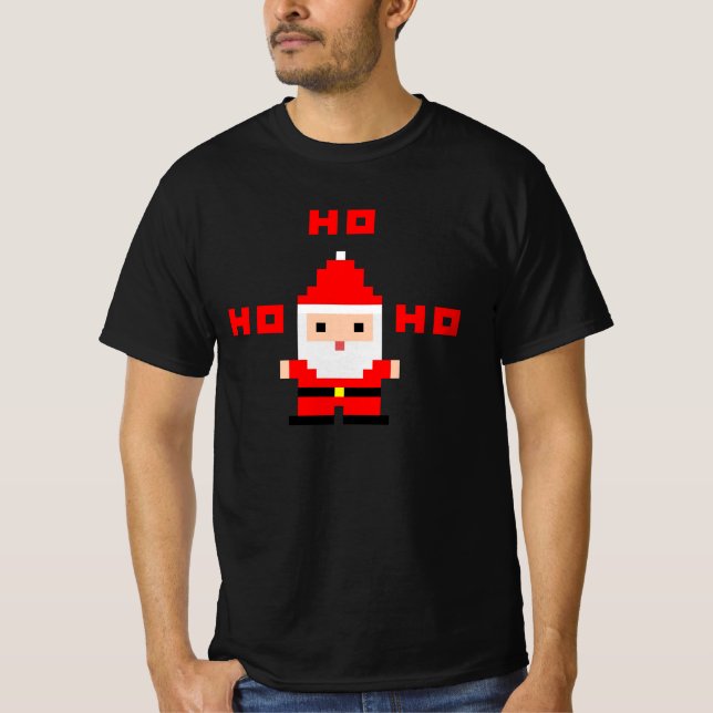 Santa Pixel Art 2 T Shirt (Framsida)