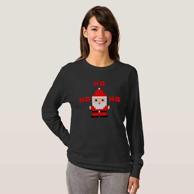 Santa Pixel Art 2 T Shirt (Hel framsida)