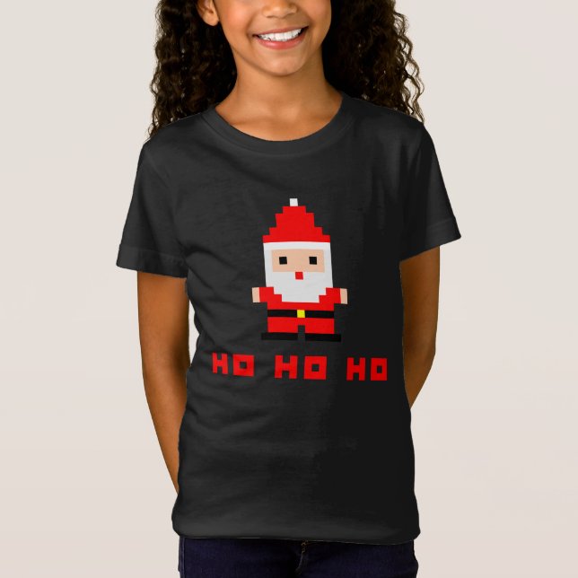 Santa Pixel Art 4 T Shirt (Framsida)