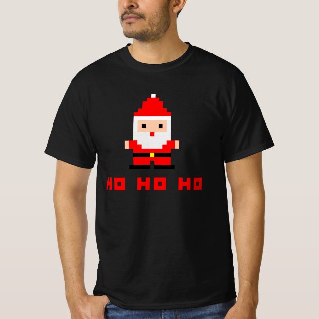 Santa Pixel Art 4 T Shirt (Framsida)