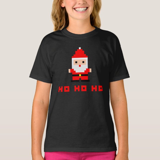 Santa Pixel Art 4 T Shirt (Framsida)