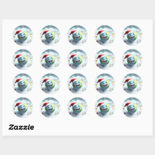 Santa Planet Sticker Runt Klistermärke