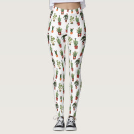 Santa Plants Houseplant Mönster Leggings