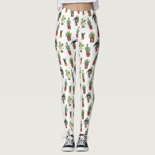 Santa Plants Houseplant Mönster Leggings