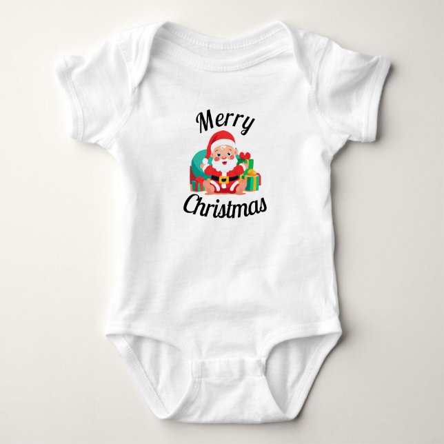 Santa Playful God jul One Biet Bodykostym T Shirt (Framsida)