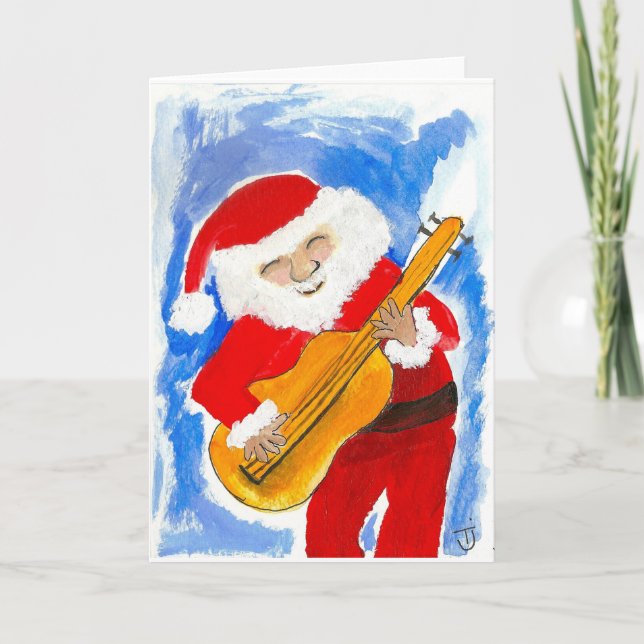Santa Playin'Bass Helgkort (Framsida)