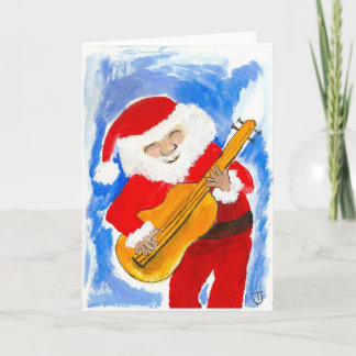 Santa Playin'Bass Helgkort
