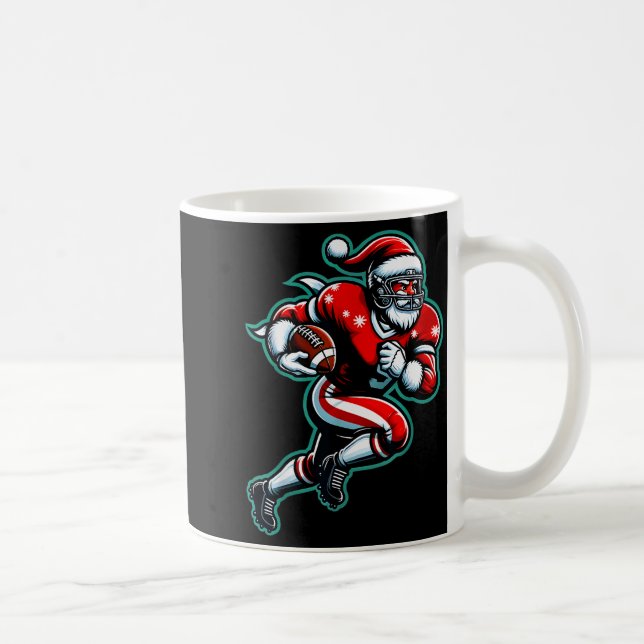 Santa Playing American Football Christmas Women Me Kaffemugg (Höger)