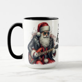 Santa Playing an Electric Guitar Coffee Mug Cup Mugg
