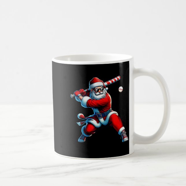 Santa Playing Baseball Men Boys Christmas Baseball Kaffemugg (Höger)