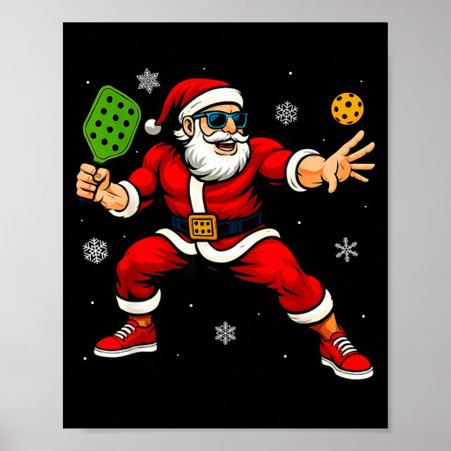 Santa Playing Ckleball Xmas Funny Christmas Ckleba Poster (Framsidan)