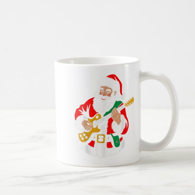 Santa Playing Guitar Rock Xmas Vibes Funny Christm Kaffemugg (Höger)