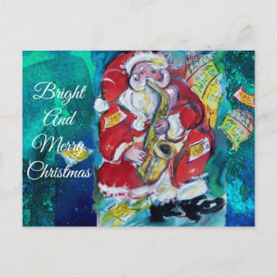 SANTA PLAYING SAX, MUSICAL CHRISTMAS PARTY VYKORT