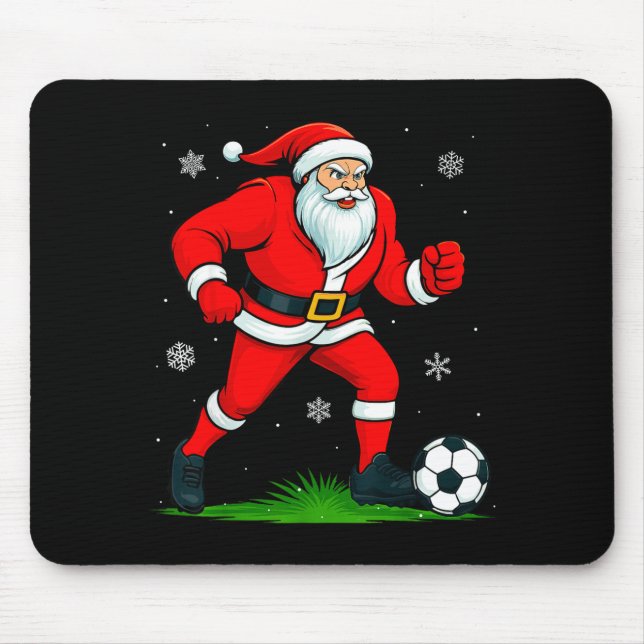 Santa Playing Soccer Xmas Funny Christmas Soccer S Musmatta (Framsidan)