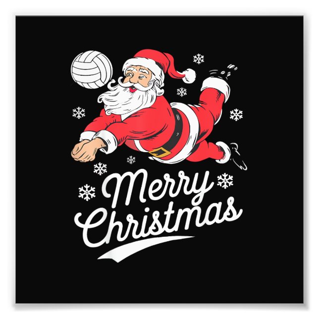 Santa Playing Volleyball Christmas Pajama Cool Spo Fototryck (Framsidan)