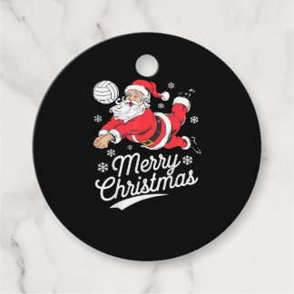Santa Playing Volleyball Christmas Pajama Cool Spo Gåvor Etiketter