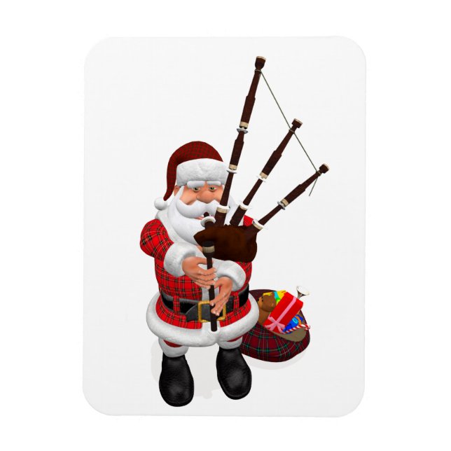 Santa Plays Bagpipes Magnet (Vertikal)
