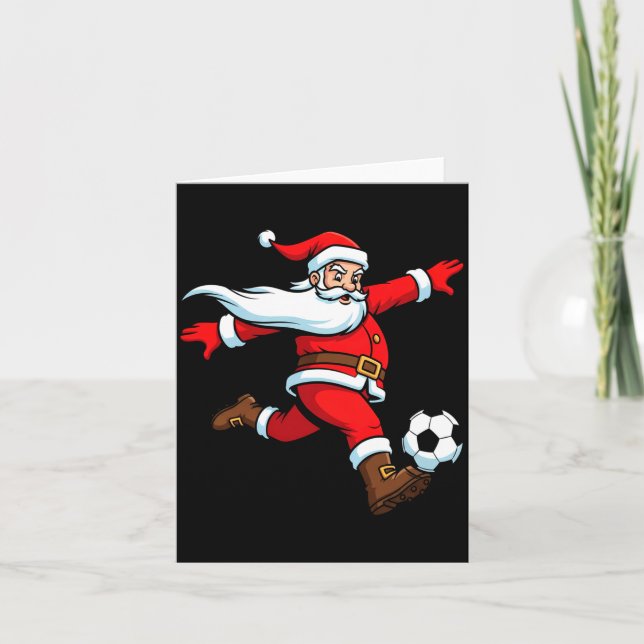 Santa Plays Soccer Christmas Srts Women Men Kids L Kort (Framsida)