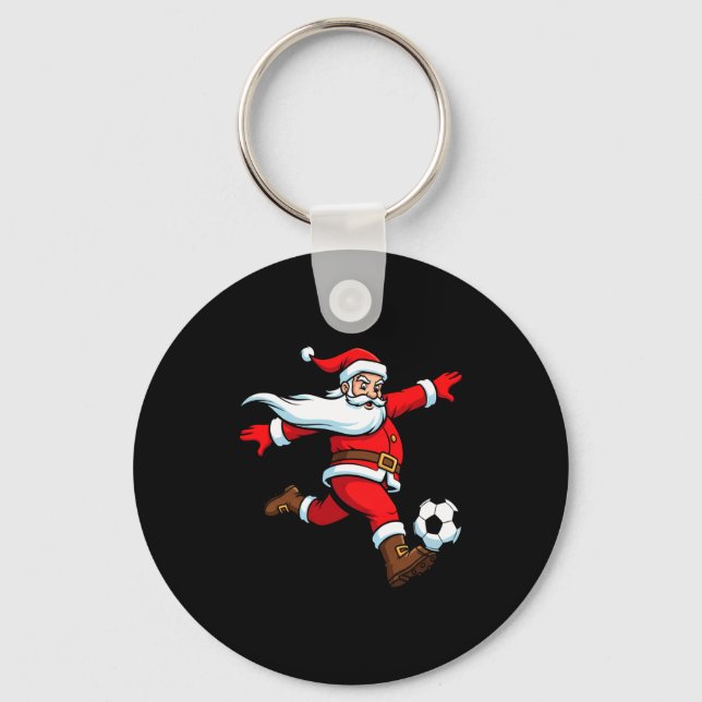 Santa Plays Soccer Christmas Srts Women Men Kids L Nyckelring (Framsida)