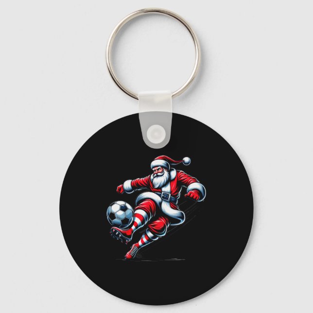 Santa Plays Soccer Christmas Srts Women Men Kids  Nyckelring (Framsida)