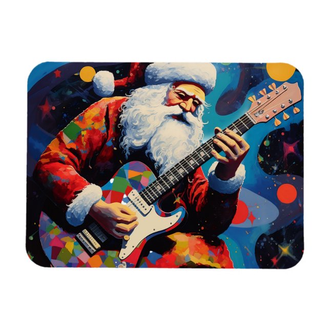 Santa Pllay Guitar Magnet (Horisontell)