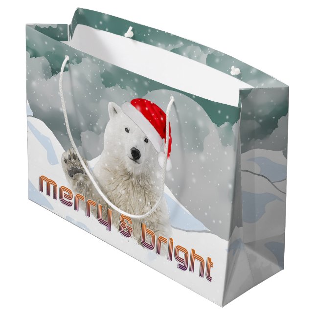 Santa Polar Bear | Beary jul Gift Bag (Baksidan Vinklad)