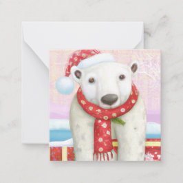 Santa Polar Bear budget mini jul Anteckningskort