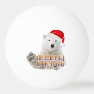 Santa Polar Bear God jul Ping Pong Boll