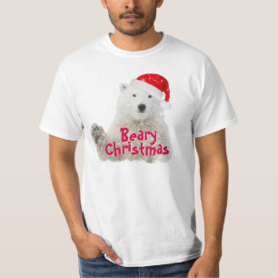Santa Polar Bear   God jul T-Shirt