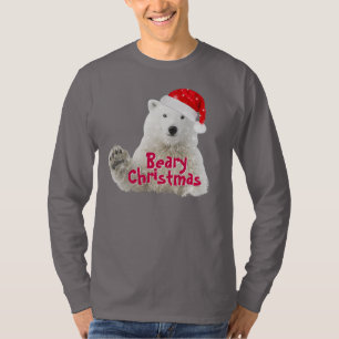 Santa Polar Bear   God jul T-Shirt