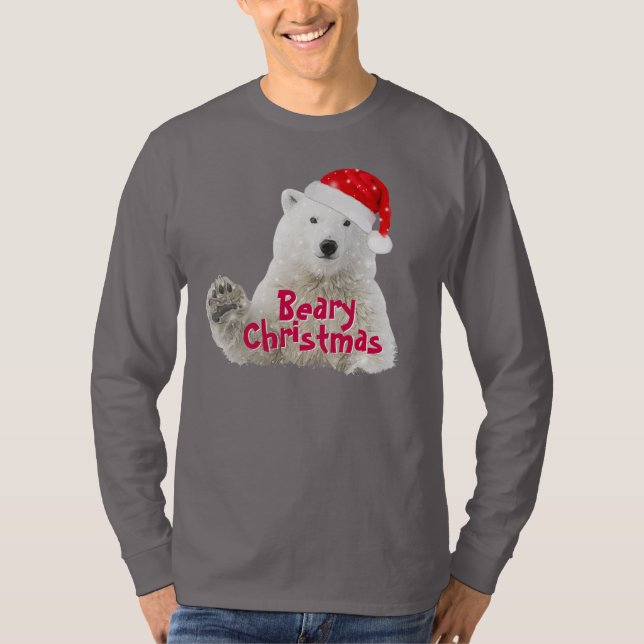Santa Polar Bear | God jul T-Shirt (Framsida)