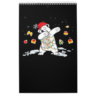 Santa Polar Bear-jul Ljus Bear Älskare Kalender