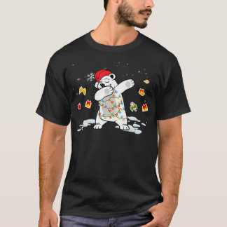 Santa Polar Bear-jul Ljus Bear Älskare T Shirt