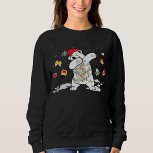 Santa Polar Bear-jul Ljus Bear Älskare T Shirt
