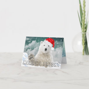 Santa Polar Bear Julhälsningar julkort Helgkort