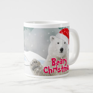 Santa Polar Bear Jumbo Mugg, Beary Jumbo Mugg