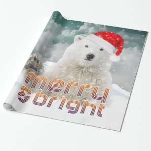 Santa Polar Bear Papper för sommaruppehåll Presentpapper