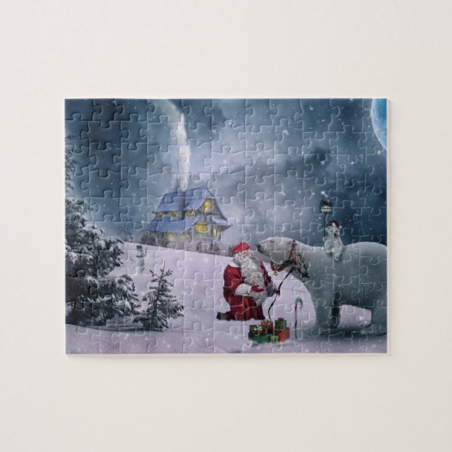 Santa Polar Björn Jul  Pussel (Horisontell)