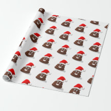 Santa Poo Emoji Gift Wrapping Papper