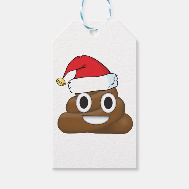 Santa Poop jul Gift Wrap Emoji Presentetikett (Framsidan)