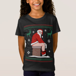 Santa Pooping Down the Skorsten ugly Sweater Krist T Shirt
