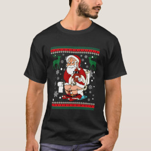 Santa Pooping Down the Skorsten ugly Sweater Krist T Shirt