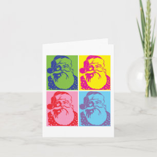 Santa Pop art God jul Helgkort