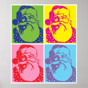 Santa Pop art God jul Poster