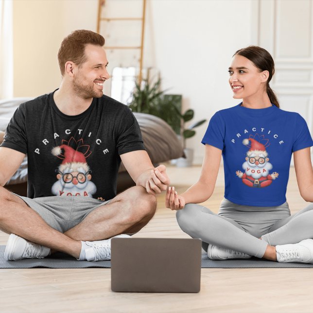 Santa Practicing Yoga Perfekt Helgdag Roligt Julaf T Shirt (Skapare uppladdad)